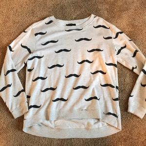 Mustache Forever 21 Sweater sz M.